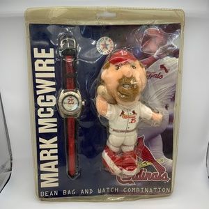 Vintage SEALED Cardinals Mark Mcgwire Bean Bag & Watch Collectibles